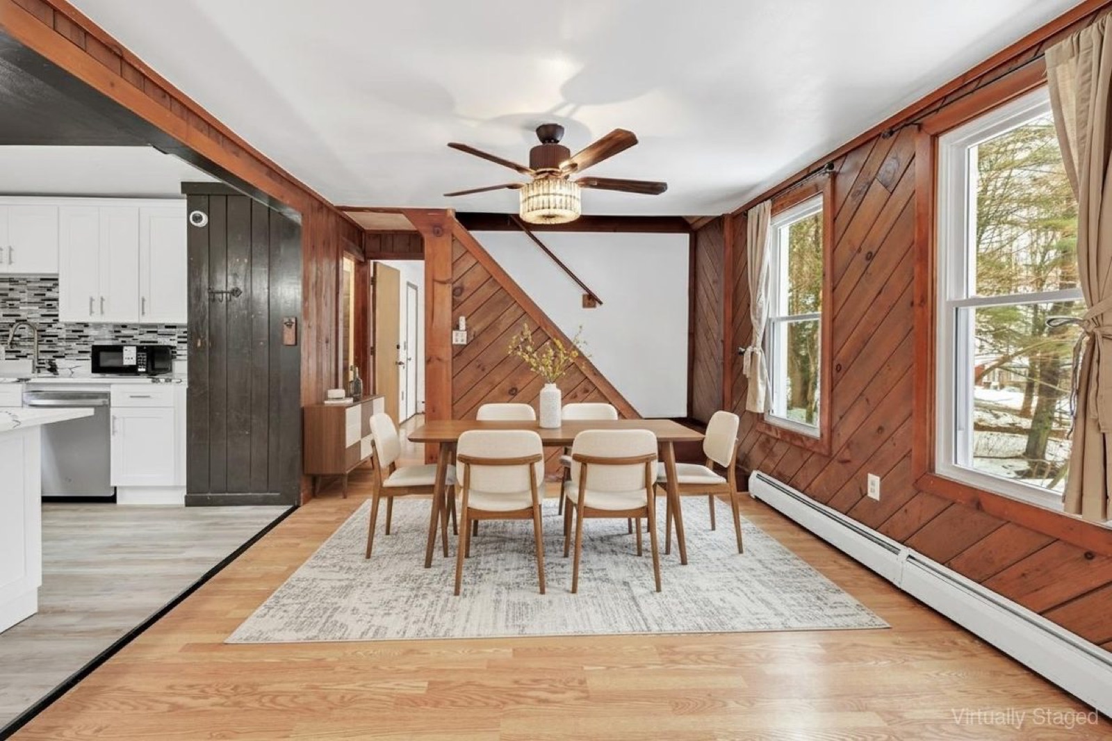 Naugatuck CT dining area after virtual staging with modern table and chairs