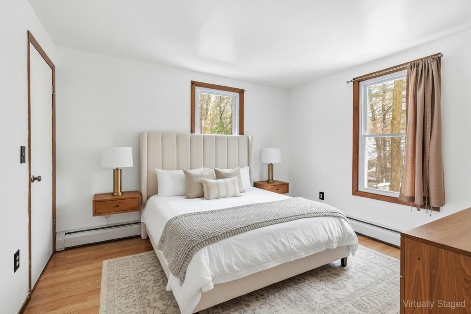 Naugatuck CT first-floor bedroom after virtual staging with queen bed