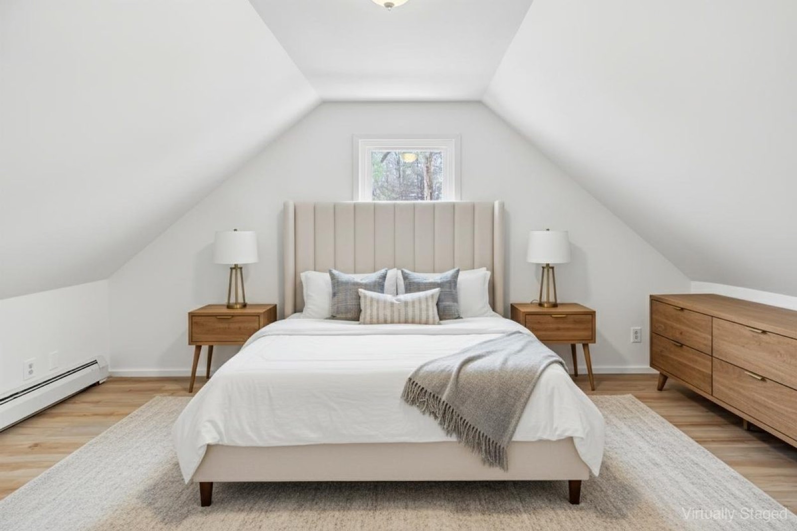 Naugatuck CT primary bedroom after virtual staging with king bed