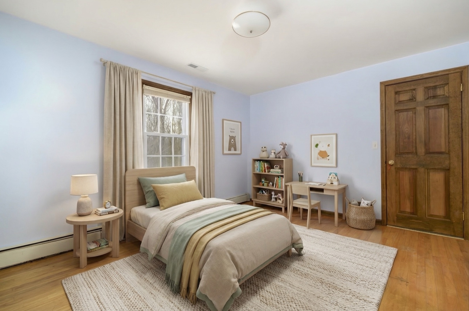 Naugatuck CT kids bedroom after virtual staging with twin bed