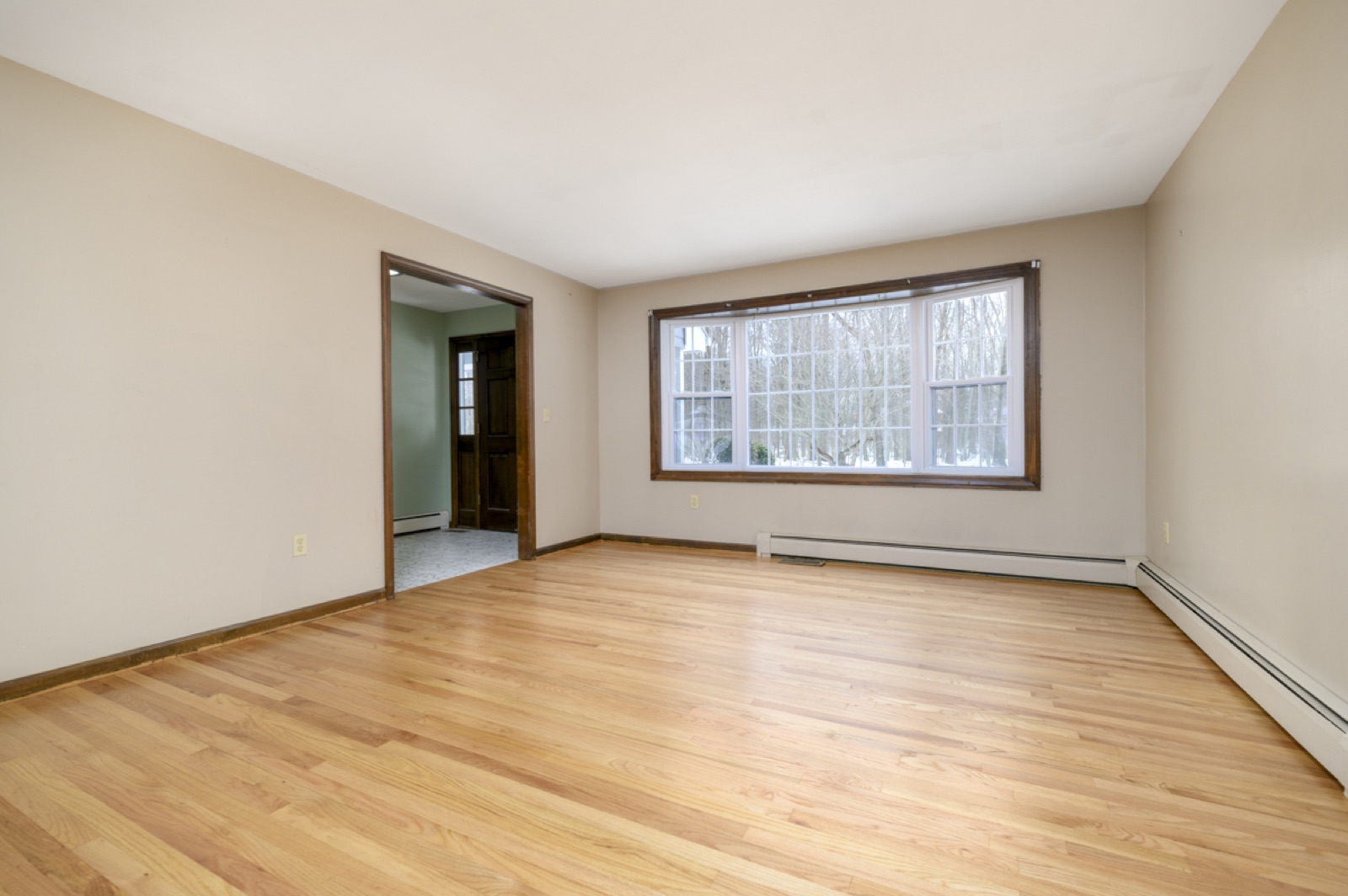 Empty Naugatuck CT living room before virtual staging