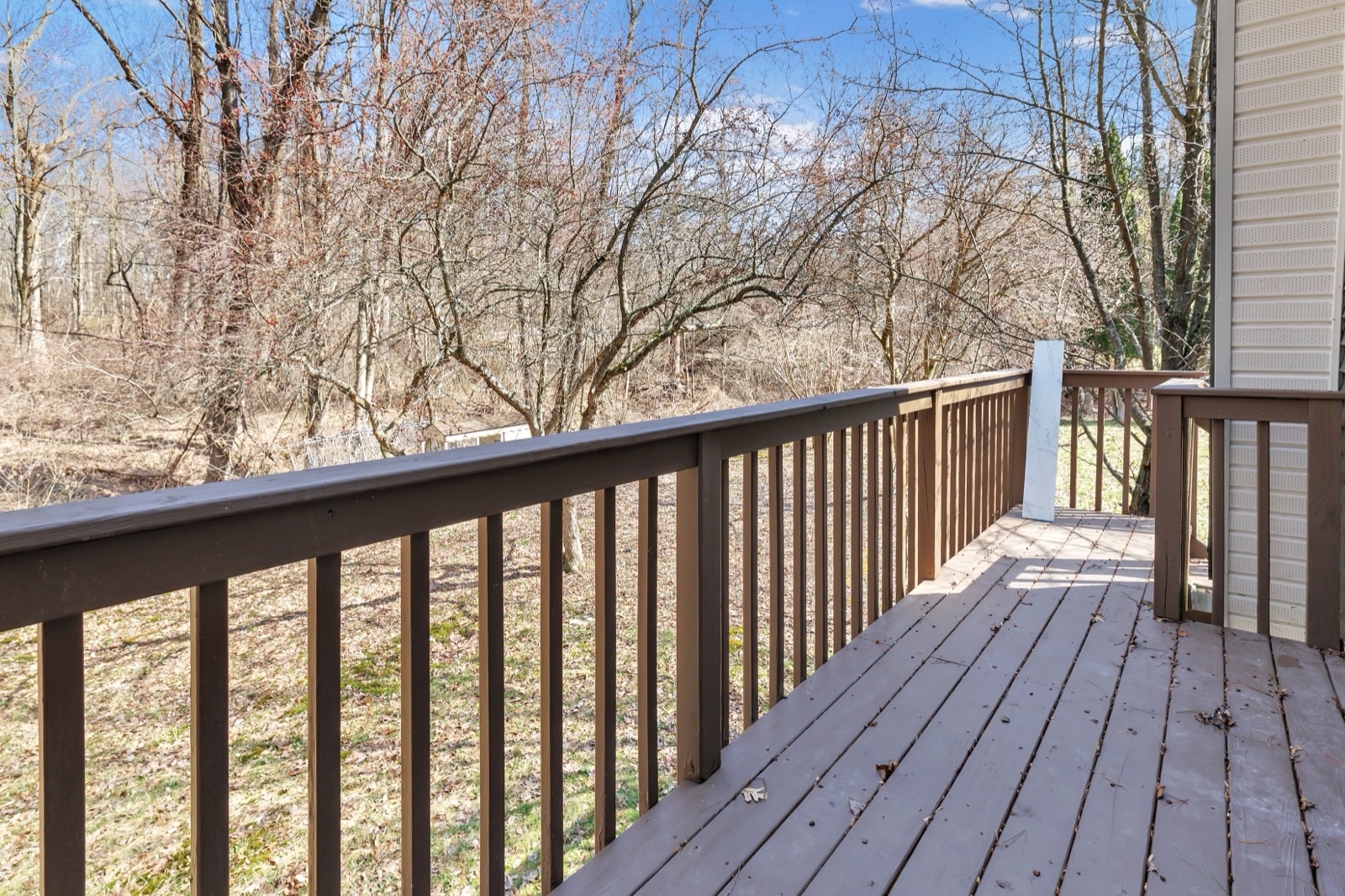 Empty New Milford CT second-floor deck before virtual staging