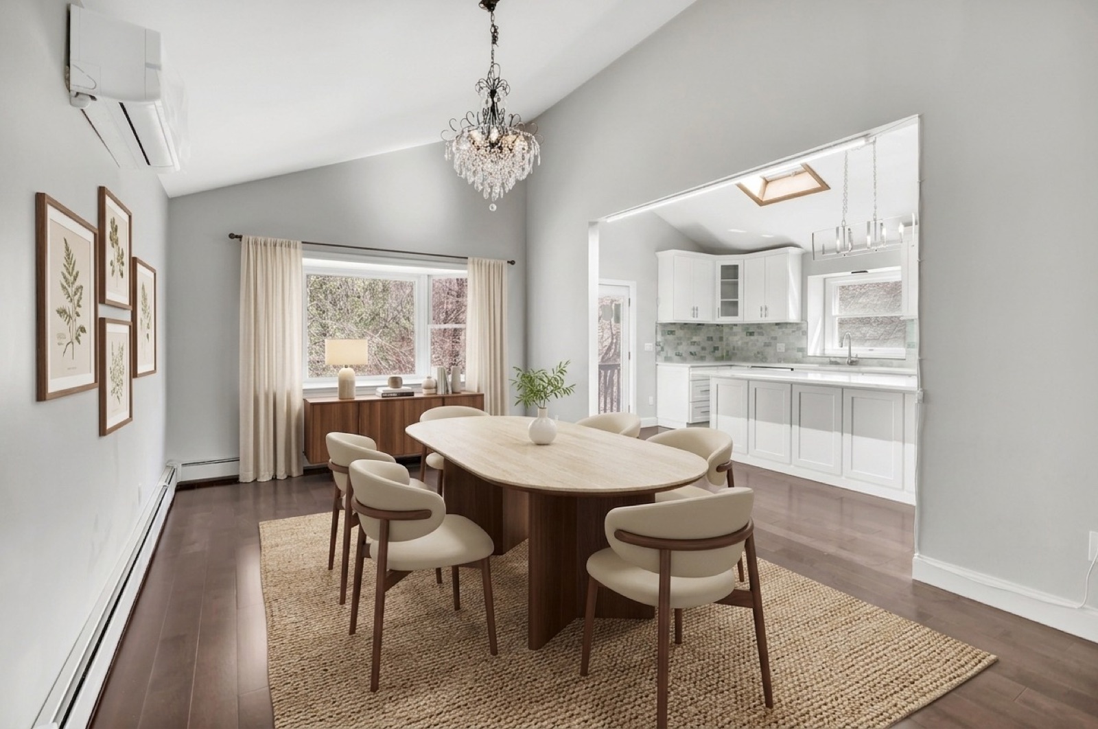 New Milford CT dining room after virtual staging with modern table